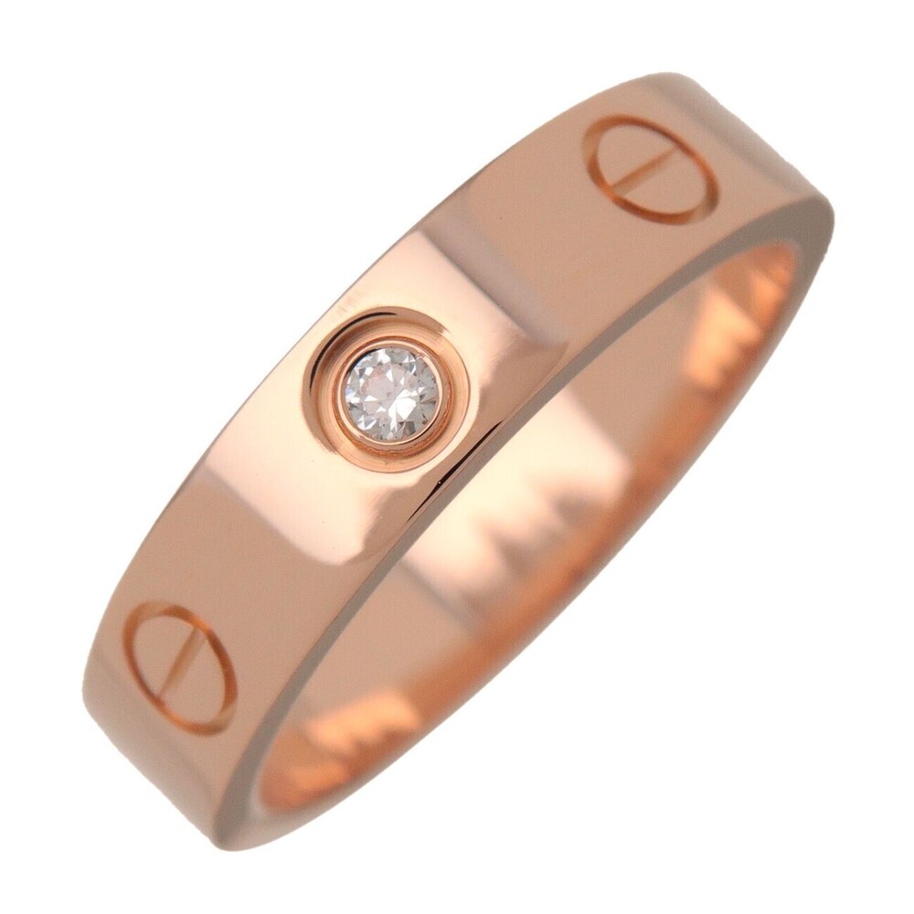 Cartier Love Wedding Band 1 Diamond 18K Rose Gold with Diamond